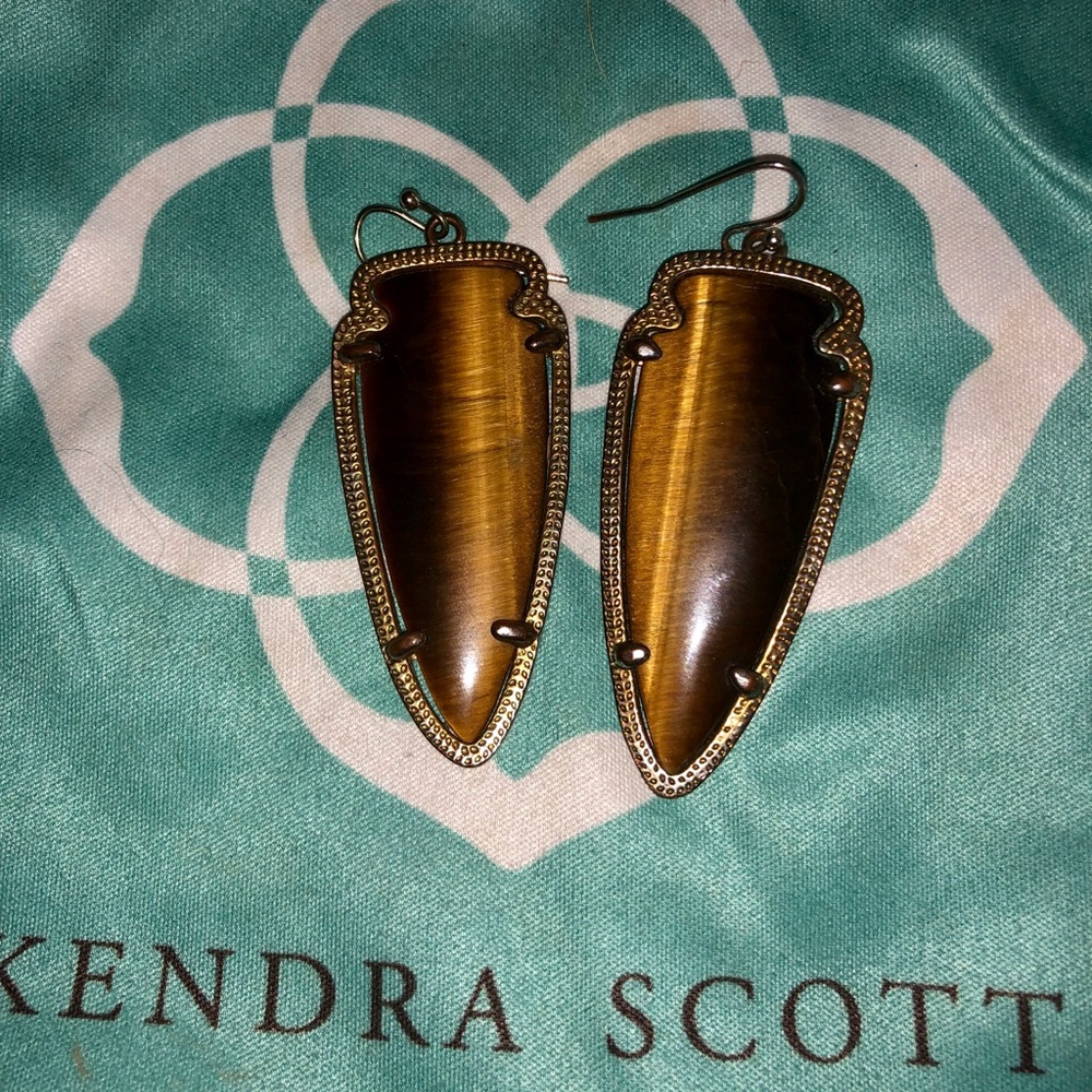 Beautiful brown and gold Kendra Scott earrings